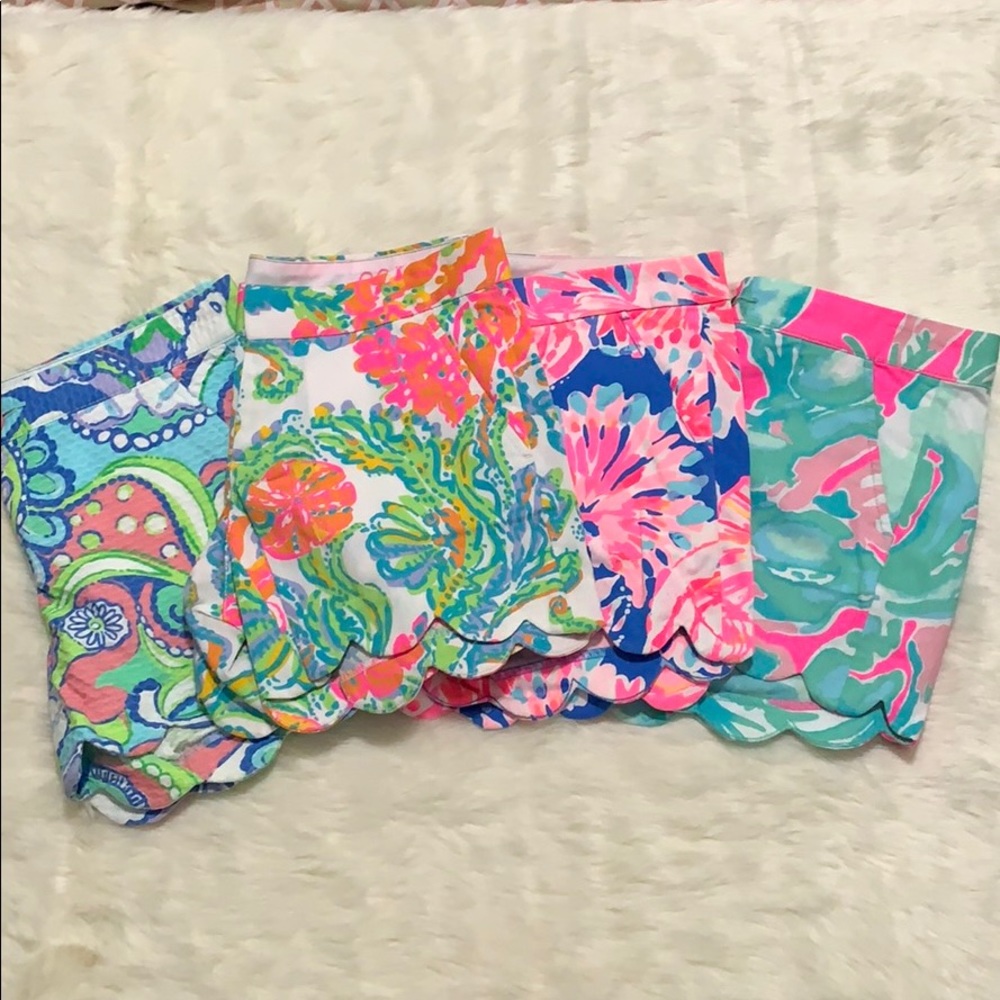 Bundle of 4 Lilly Pulitzer scalloped shorts